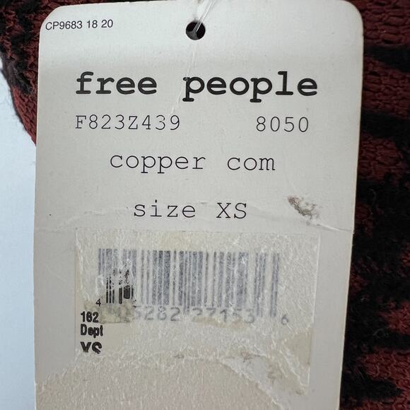 NEW Free People Cozy Day Copper Black Knit Sweater Dress Tunic XS $118 - Picture 8 of 10